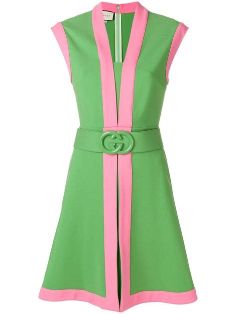 green and pink dress gucci